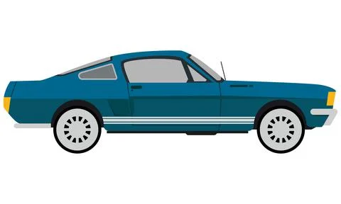 Retro car vector illustration on white background. Stock Illustration