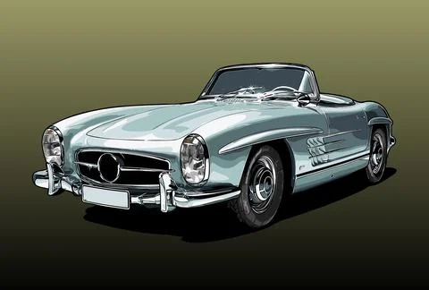 Retro car vector template Stock Illustration