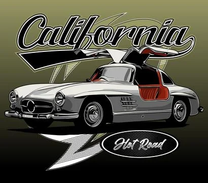 Retro car vector template Stock Illustration