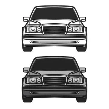 Retro car. Vintage old vector Stock Illustration