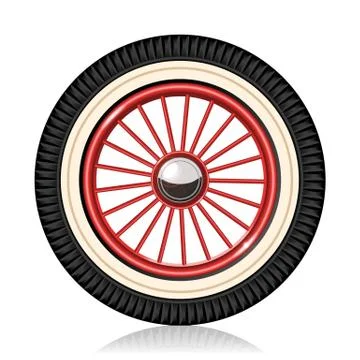 Retro car wheel Stock Illustration