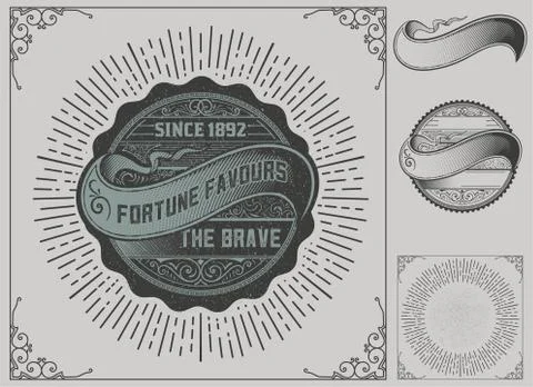 Retro card with burst Stock Illustration