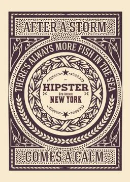 Retro card. Elements by layers. Stock Illustration