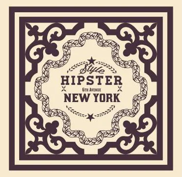 Retro card. Elements by layers. Stock Illustration