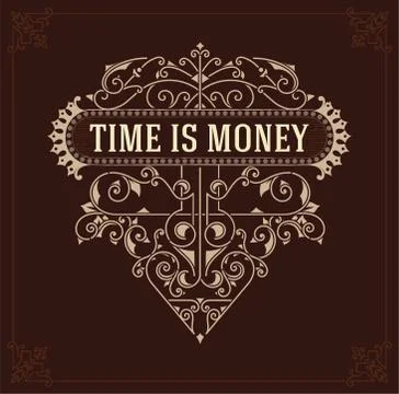 Retro card with floral designs Stock Illustration