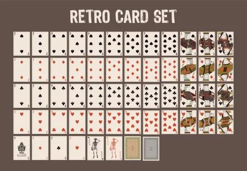 Retro card set Stock Illustration