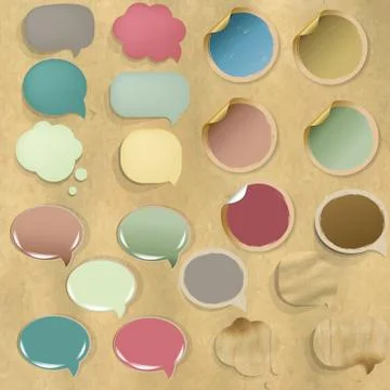 Retro cardboard structure speech bubble Stock Illustration