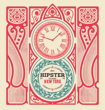 Retro cards set. Elements organized by layers. Stock Illustration