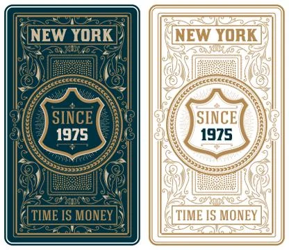 Retro Cards Set Stock Illustration