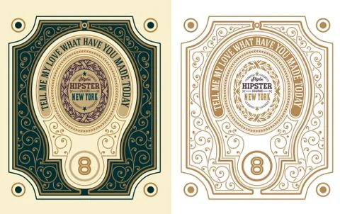 Retro Cards Set Stock Illustration