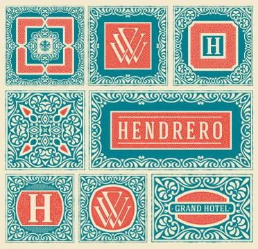 Retro cards set. Vector Layered Illustrazione stock