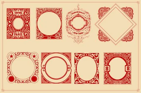 Retro cards templates set Stock Illustration