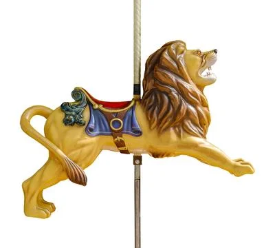 Retro Carousel Lion Stock Photos