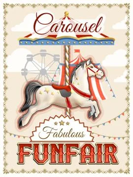Retro Carousel Poster Stock Illustration