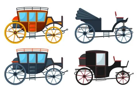 Retro carriage vector design illustration isolated on white background Stock Illustration