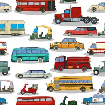 Retro cars  pattern Stock Illustration
