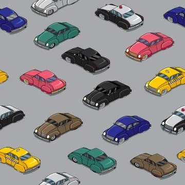 Retro Cars Pattern Stock Illustration