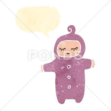 Retro cartoon baby Stock Illustration