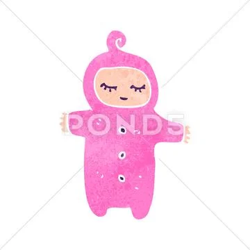 Retro cartoon baby Stock Illustration
