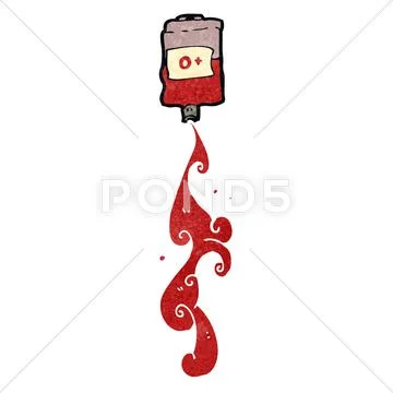 Retro cartoon blood bag Stock Illustration