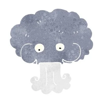 Retro cartoon blowing cloud Stock Illustration