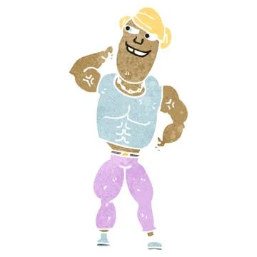 Retro cartoon body builder Stock Illustration