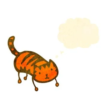 Retro cartoon cat with thought bubble Illustrazione stock