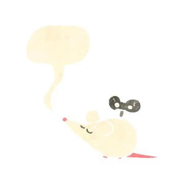 Retro cartoon clockwork mouse Stock Illustration