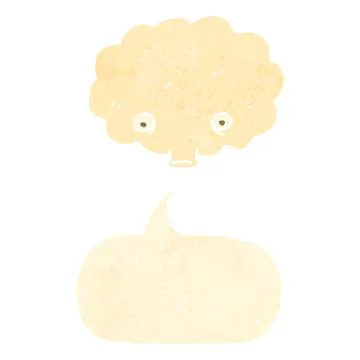 Retro cartoon cloud blowing wind Stock Illustration