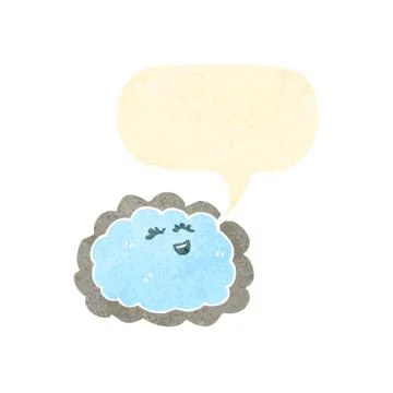 Retro cartoon cloud with silver lining Stock Illustration