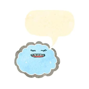 Retro cartoon cloud with silver lining Stock Illustration