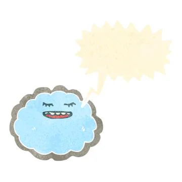 Retro cartoon cloud with silver lining Stock Illustration
