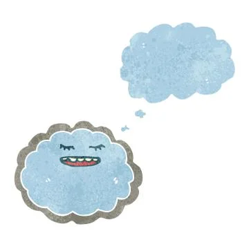 Retro cartoon cloud with silver lining Stock Illustration