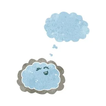 Retro cartoon cloud with silver lining Stock Illustration
