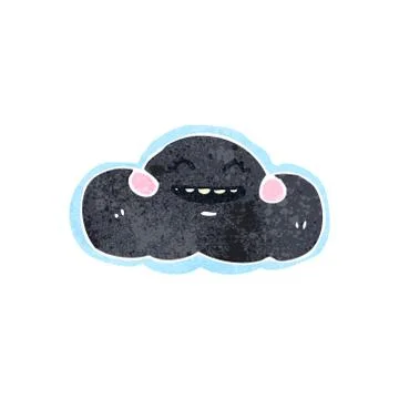 Retro cartoon cloud with silver lining Stock Illustration