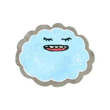 Retro cartoon cloud with silver lining Stock Illustration