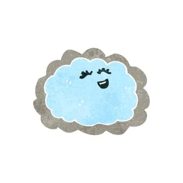 Retro cartoon cloud with silver lining Stock Illustration