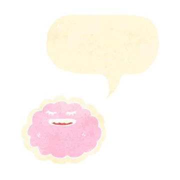 Retro cartoon cloud with speech bubble Illustrazione stock