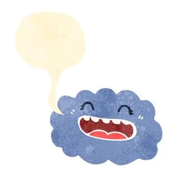 Retro cartoon cloud with speech bubble 스톡 일러스트