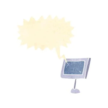 Retro cartoon computer screen Stock Illustration