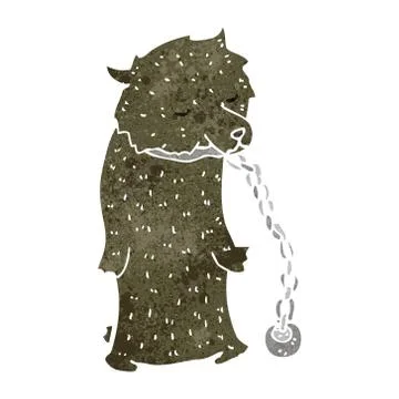 Retro cartoon dancing bear with chain Illustrazione stock