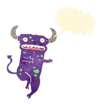 Retro cartoon dancing devil Stock Illustration