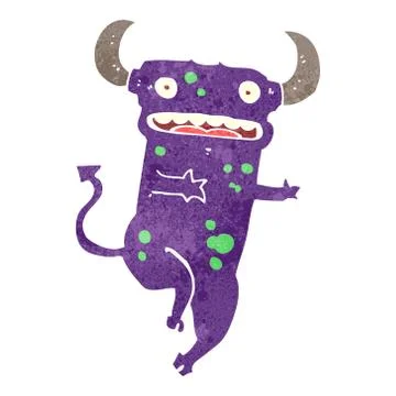 Retro cartoon dancing devil Stock Illustration