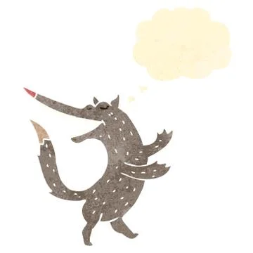 Retro cartoon dancing wolf Stock Illustration