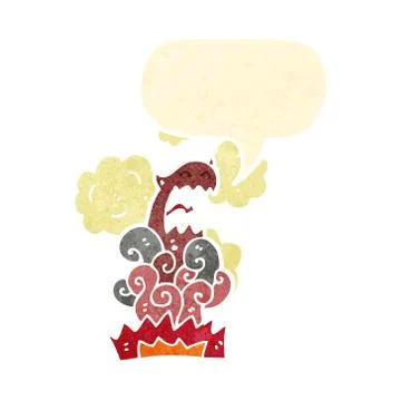 Retro cartoon devil appearing イラスト素材