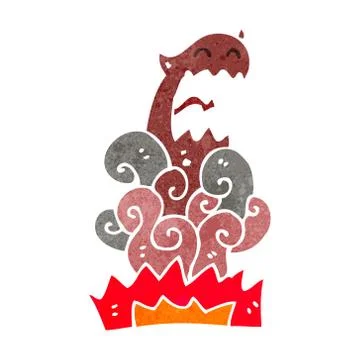 Retro cartoon devil appearing 스톡 일러스트