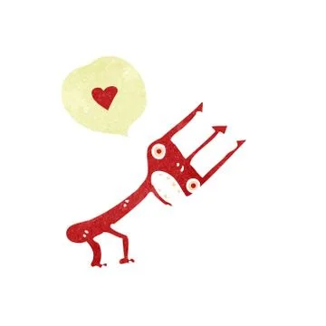 Retro cartoon devil fork Stock Illustration