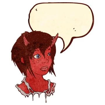 Retro cartoon devil girl Stock Illustration