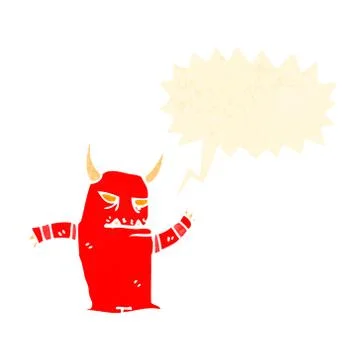 Retro cartoon devil 스톡 일러스트