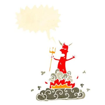 Retro cartoon devil Stockillustratie